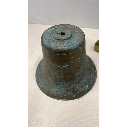 36 - SOLID HEAVY BRASS BELL AND FEMALE HEAD