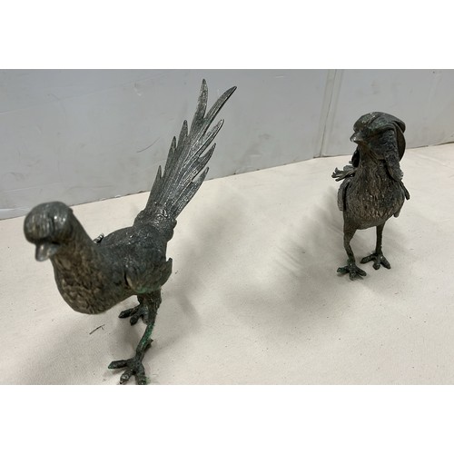 38 - TWO METAL PHEASANTS