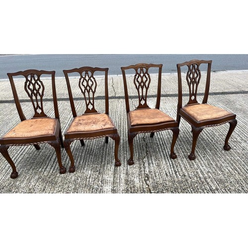 35 - FOUR CABRIOLE LEG DINNING CHAIRS