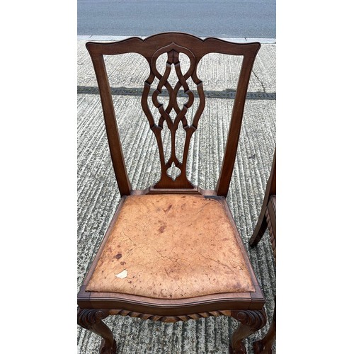 35 - FOUR CABRIOLE LEG DINNING CHAIRS