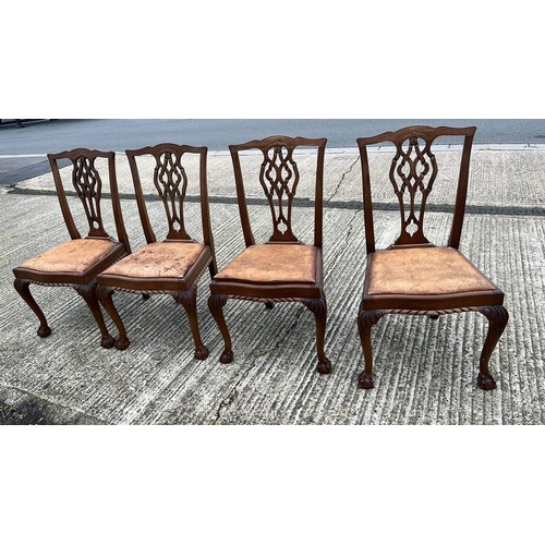 35 - FOUR CABRIOLE LEG DINNING CHAIRS