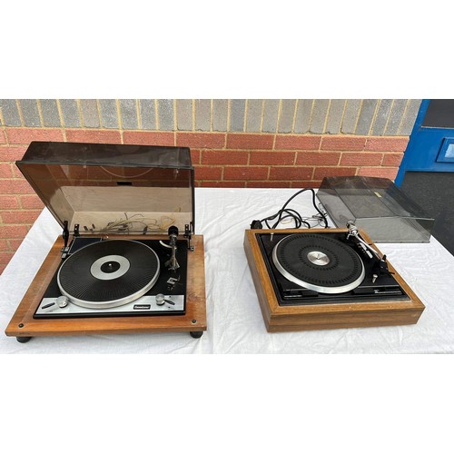 835 - TWO RETRO TURN TABLES UNCHECKED