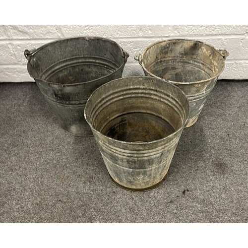 61 - TWO GALVANISED BUCKETS AND WAST BIN