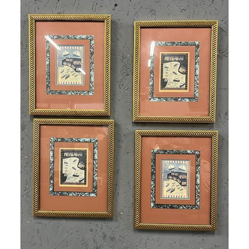 49 - FOUR FRAMED HARBOUR ART WORK PRINTS