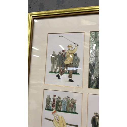 36 - FRAMED RAY KADWILL WATER COLOUR OF A GOLFER