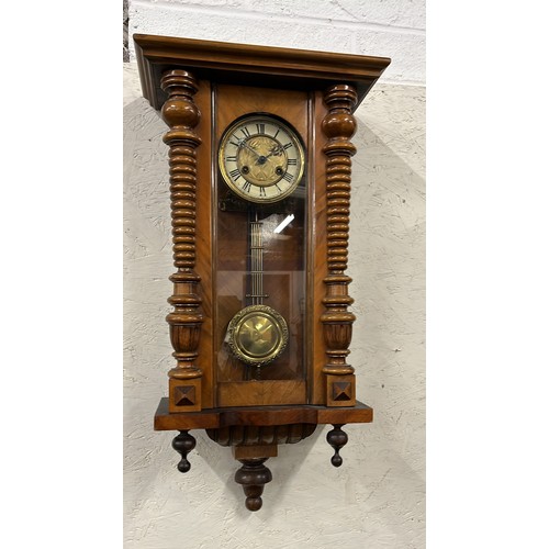 27 - WALNUT CASED WALL CLOCK