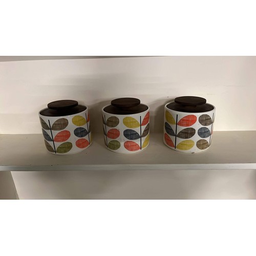 26 - THREE ORLA KIELY HOUSE STORAGE JARS