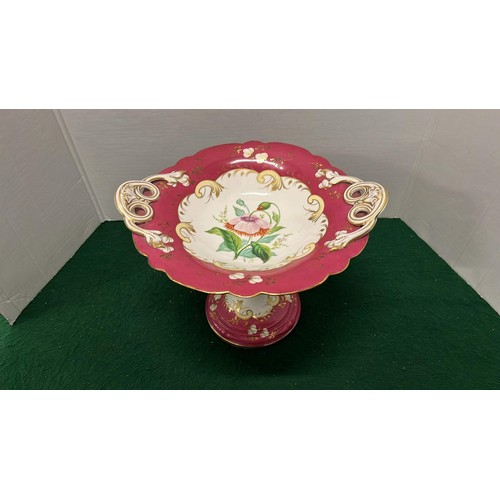 21 - VINTAGE PINK TABLE FRUIT / CAKE BOWL