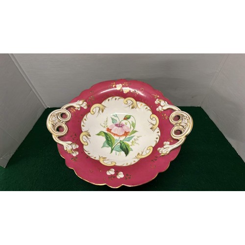 21 - VINTAGE PINK TABLE FRUIT / CAKE BOWL