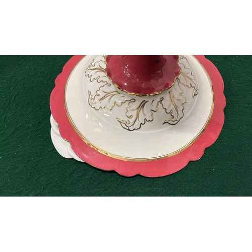 21 - VINTAGE PINK TABLE FRUIT / CAKE BOWL