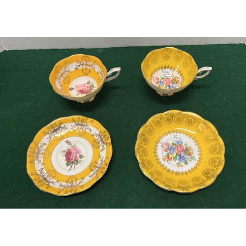 1 - TWO TEA CUPS AND SAUCERS BY ROYAL STANDARD