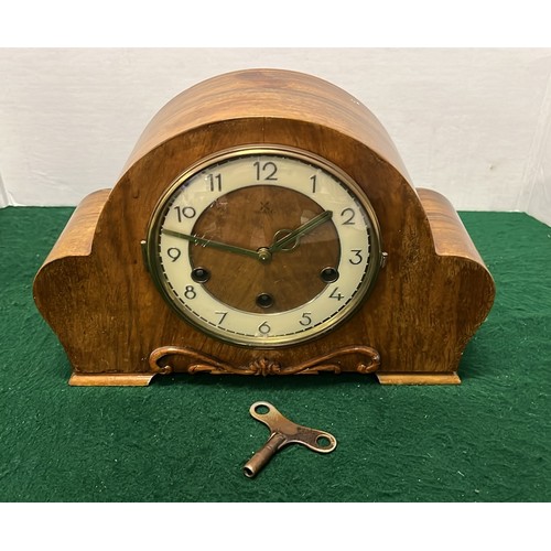 73 - WALNUT MANTLE CLOCK