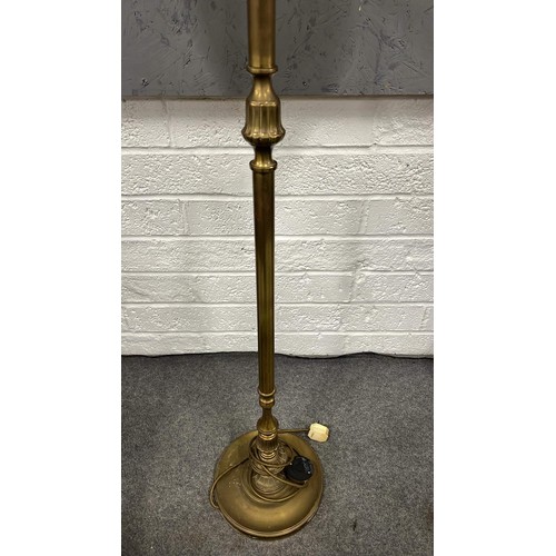 390 - BRASS STANDARD LAMP WITH SHADE