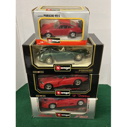 88 - FOUR BOXED BURAGO CARS