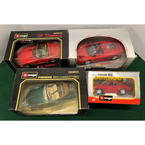 88 - FOUR BOXED BURAGO CARS