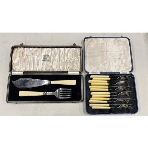 351 - BOXED FISH KNIFE AND FORK SETS