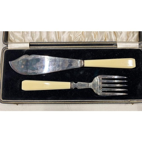 351 - BOXED FISH KNIFE AND FORK SETS