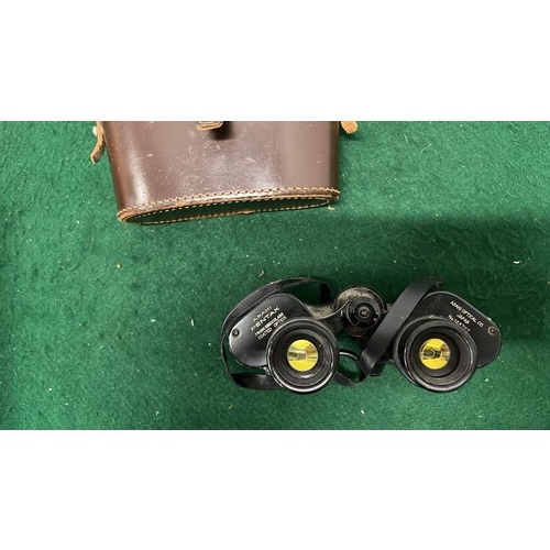 358 - ASHI PENTAX BINOCULARS WITH CASE ONE LENS LOOSE