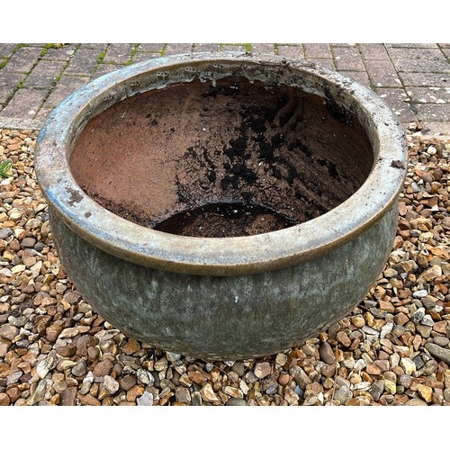 286 - LARGE GLAZED GARDEN FLOWER POT