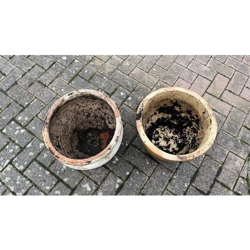 271 - TWO WEATHERED FLOWER POTS