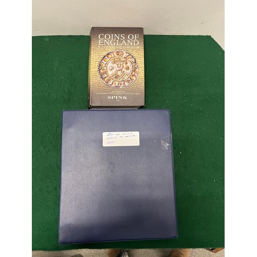 175 - APPROX 440 MAINLY ENGLISH PRE DECIMAL COINS IN A FOLDER AND A COINS OF ENGLAND BOOK