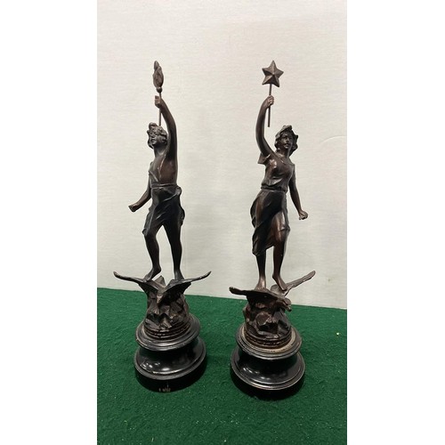 162 - TWO SPELTER FIGURES