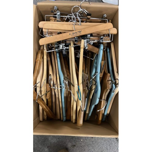 164 - QTY OF WOODEN CLOTHES HANGERS