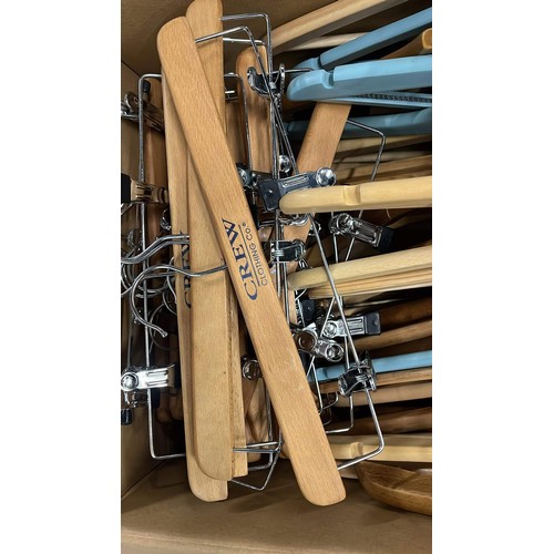 164 - QTY OF WOODEN CLOTHES HANGERS