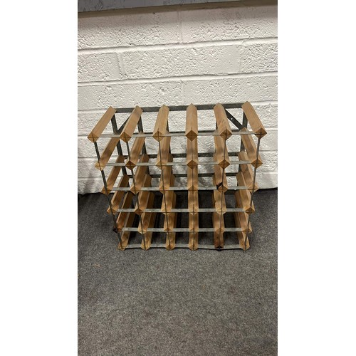 166 - wooden bottle rack