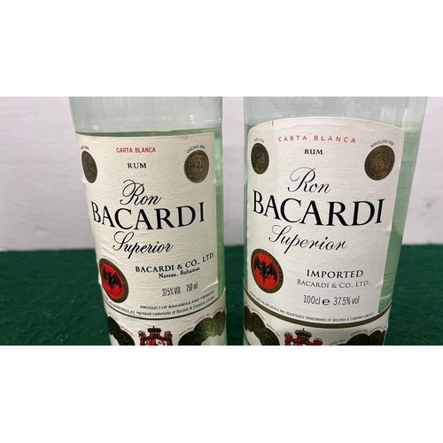 94 - TWO BOTTLES OF BACARDI SUPERIOR