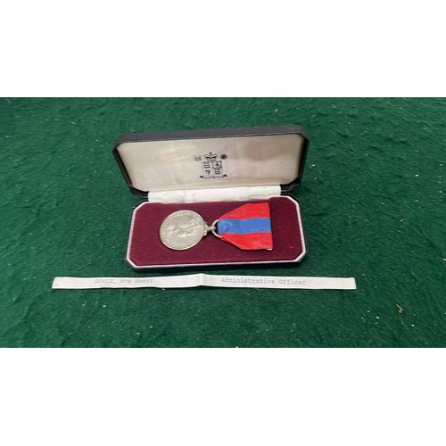 193 - IMPERIAL SERVICE MEDAL PRESENTED TO MRS BERYL DOYLE