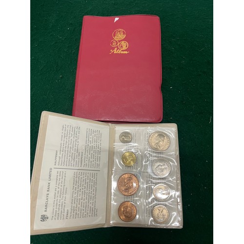 188 - ALBUM OF APPROX 88 HONK KONG COINS AND A BARCLEYS BANK 1967 YEAR SET SEE ALL PICTURES