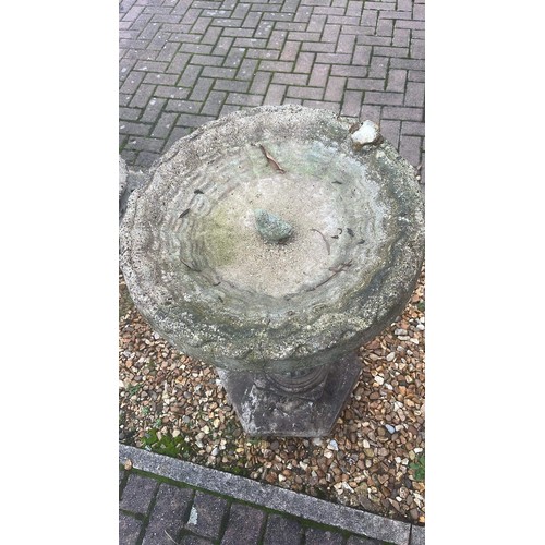 263 - ROMAN PILLAR , BASE AND BIRD BATH