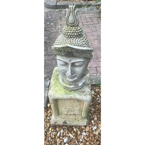 266 - GARDEN BASE AND THAILAND BUDDA HEAD USED AND REPAIRED SEE PICTURES