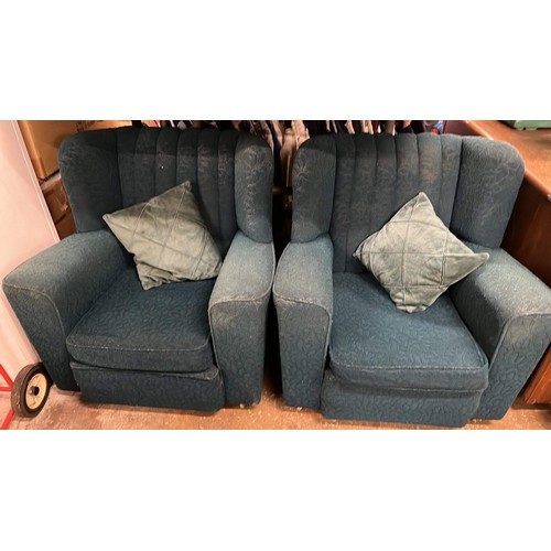 243 - ART DECO PARLOUR 2 X 1 X 1 SOFA SET IN BLUE