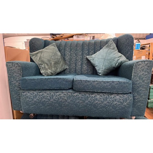 243 - ART DECO PARLOUR 2 X 1 X 1 SOFA SET IN BLUE