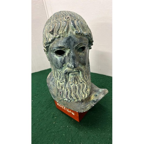 305 - LARGE GREEK BUST SCULPTURE 13.5