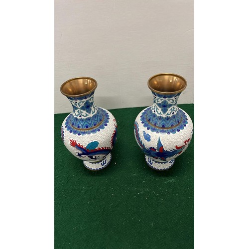 138 - PAIR OF CLOISONNÉ VASES