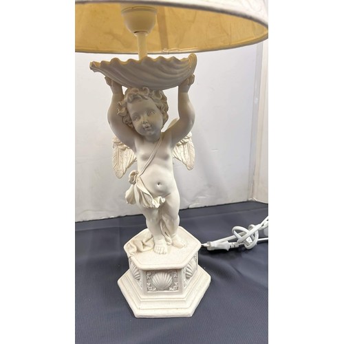 412 - WHITE CHERUB SIDE LAMP