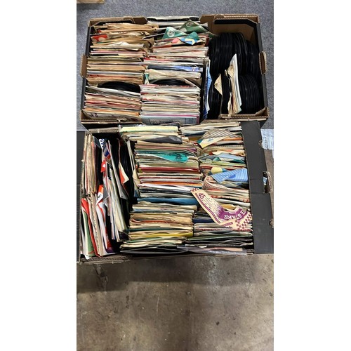 205 - TWO BOXES OF MIXED ARTIST AND MUSIC 45s SINGLES