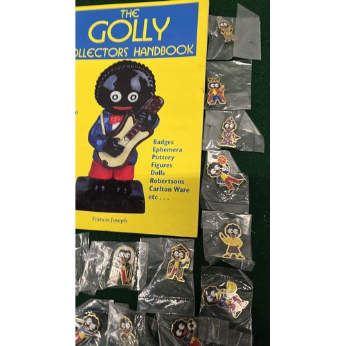 135 - COLLECTION OF GOLLY BADGES AND BOOK