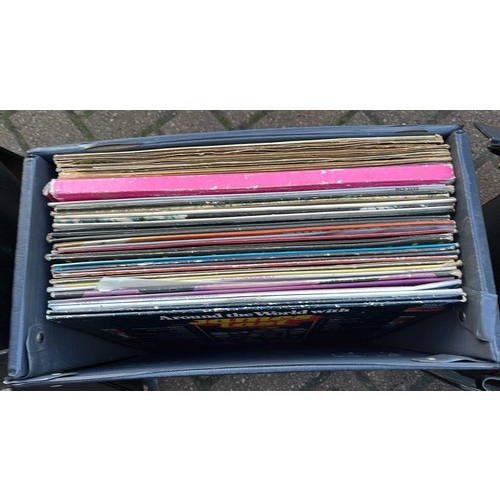 207 - THREE VINYL CASES OF MIXED ARTIST AND MUSIC LPS