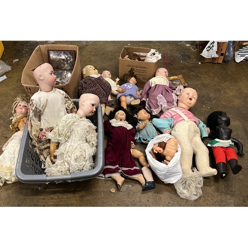 537 - COLLECTION OF VINTAGE CHINA DOLLS FOR RESTORATION SEE ALL PICTURES