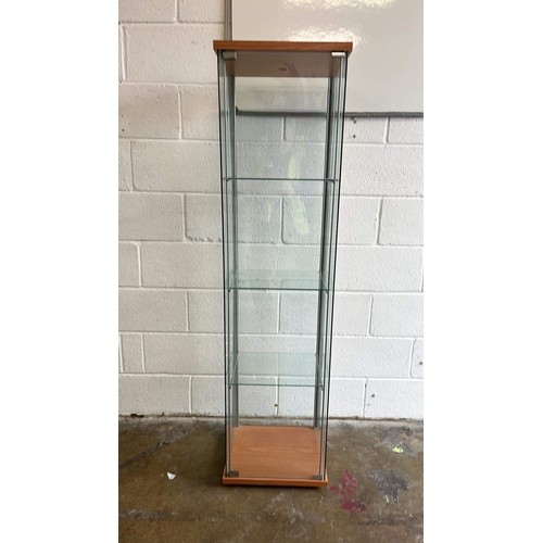 560 - TALL GLASS DISPLAY CABINET WITH SINGLE DOOR - 164cm