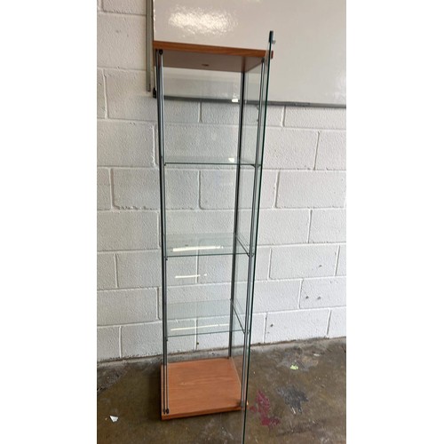 560 - TALL GLASS DISPLAY CABINET WITH SINGLE DOOR - 164cm