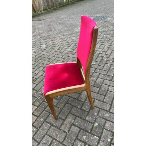 636 - 2 RETRO CHAIRS WITH RED UPHOLSTERY