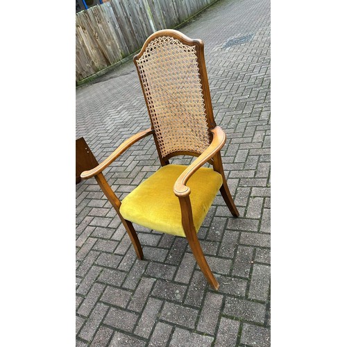 634 - RATTEN BACK CARVER CHAIR WITH PADDED SEAT