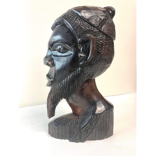 45 - WOODEN CARVED HEAD SCULPTURE 14