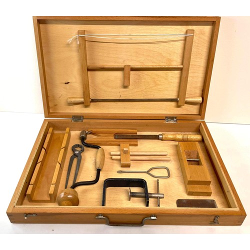 38 - WOODEN CASED JUNIOR CARPENTER TOOL SET