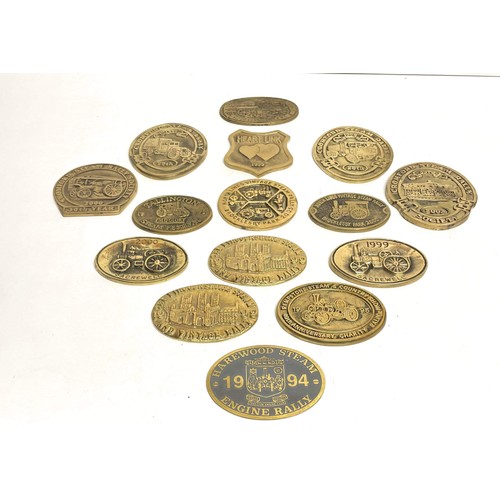 20 - 15 X SOLID BRASS MIXED STEAM RALLY PLAQUES